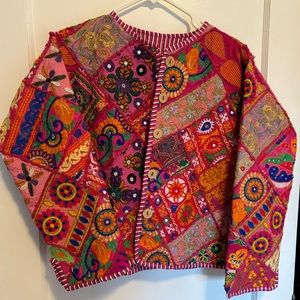Indian Embroidered Kotti Jacket - size Medium